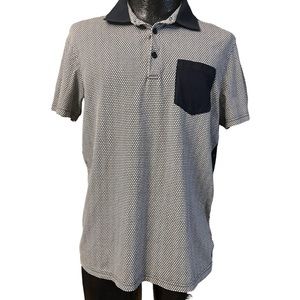 Armani Exchange Designer Unique two tone style polo shirt L